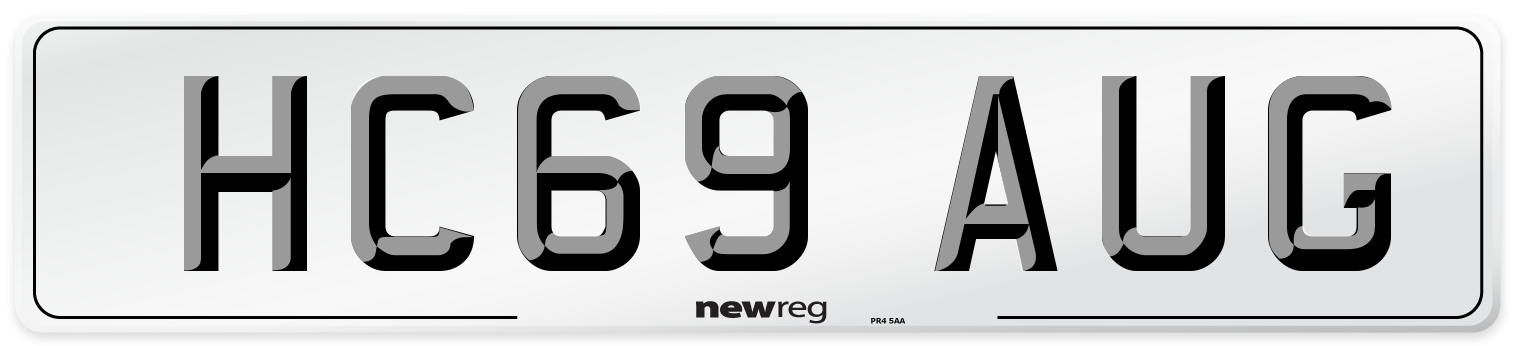 HC69 AUG Number Plate from New Reg
